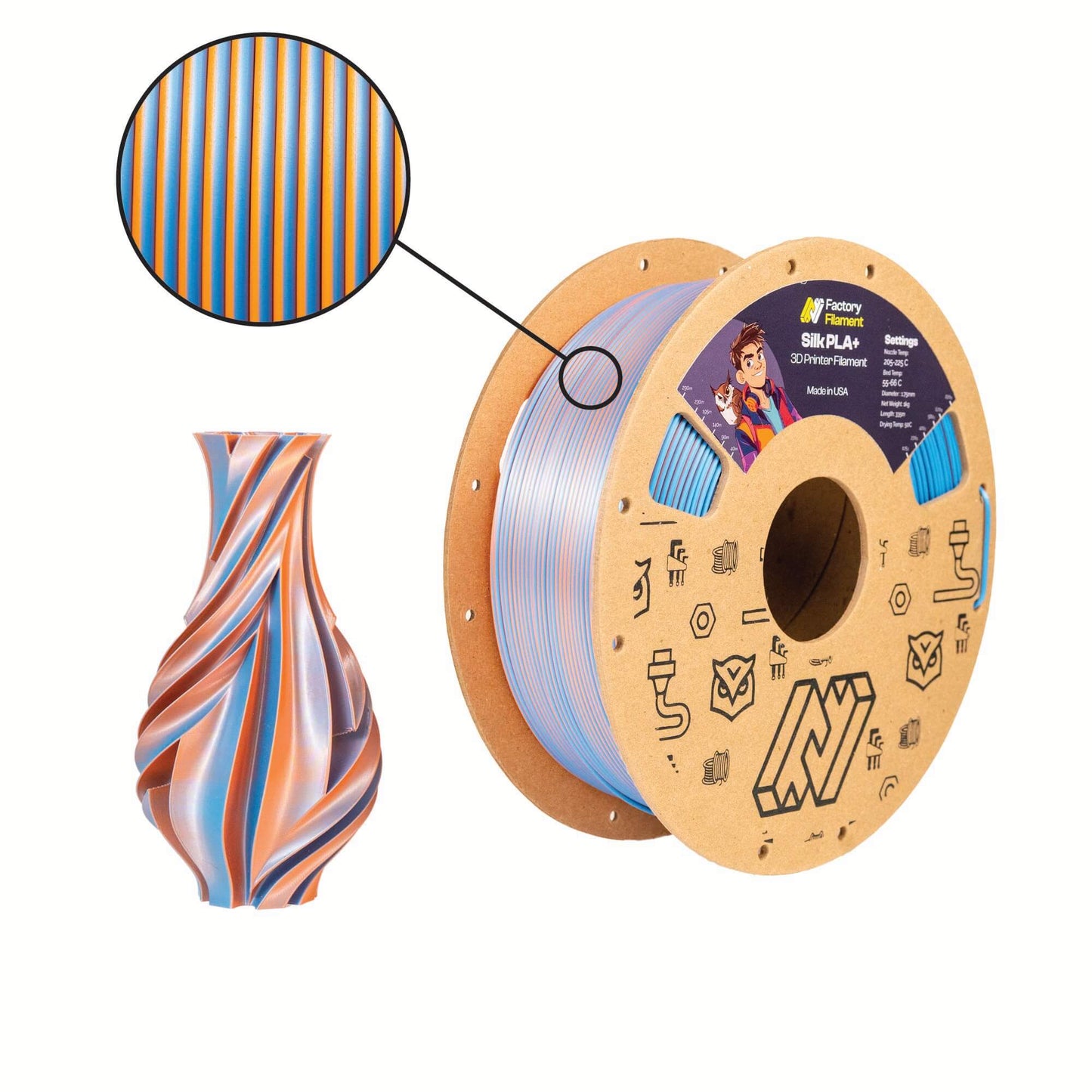 Dual Color Silk PLA+